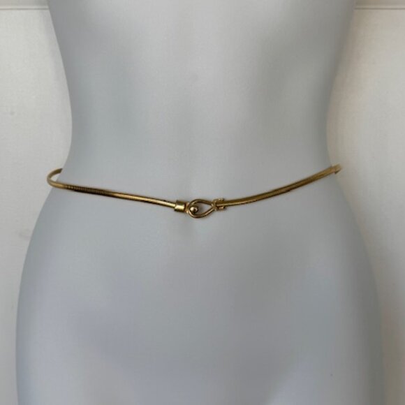 Vintage Omega Chain Gold Tone Stretch Belt - Picture 1 of 5